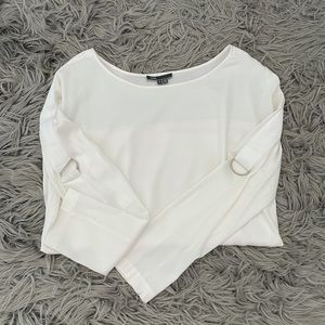 Vince White Silk Ribbon Top